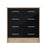 Black Gloss & Oak - Wardrobe, Chest Drawers & Bedside - Bedroom Set - The Furniture Mega Store 