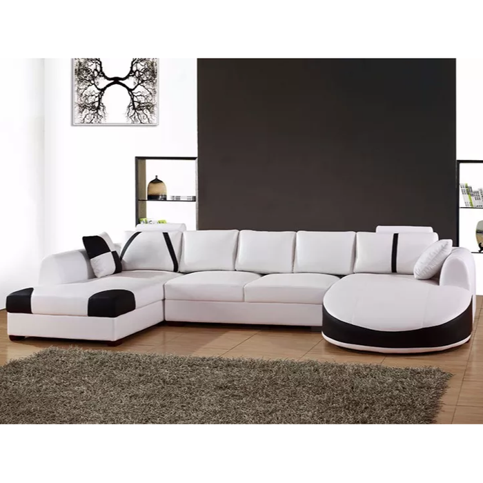 Barcetto Luxury Italian Leather U Shaped Corner Sofa - The Furniture Mega Store 