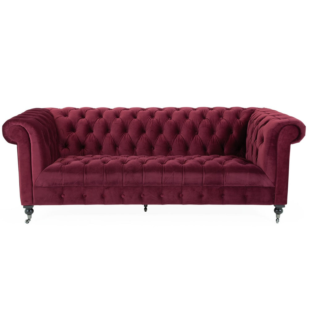 Buxton Velvet Chesterfield Sofa & Armchair Collection - Various Options - The Furniture Mega Store 