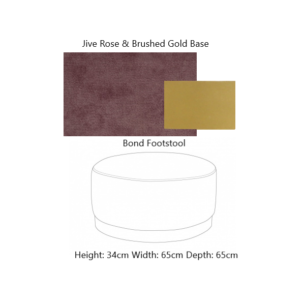 Bond Round Footstool - Choice Of Fabrics & Chrome Or Gold Base - The Furniture Mega Store 