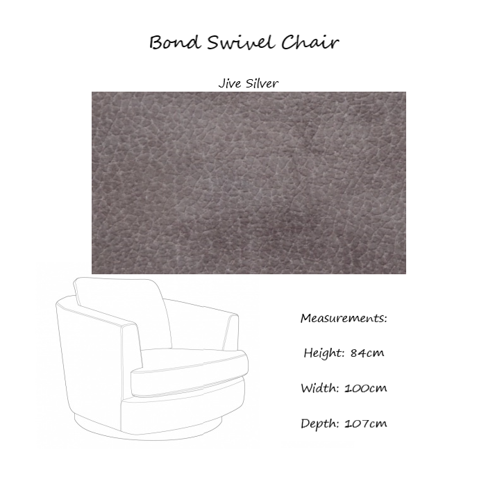 Bond Swivel Chair - Choice Of Fabrics & Chrome Or Gold Base - The Furniture Mega Store 