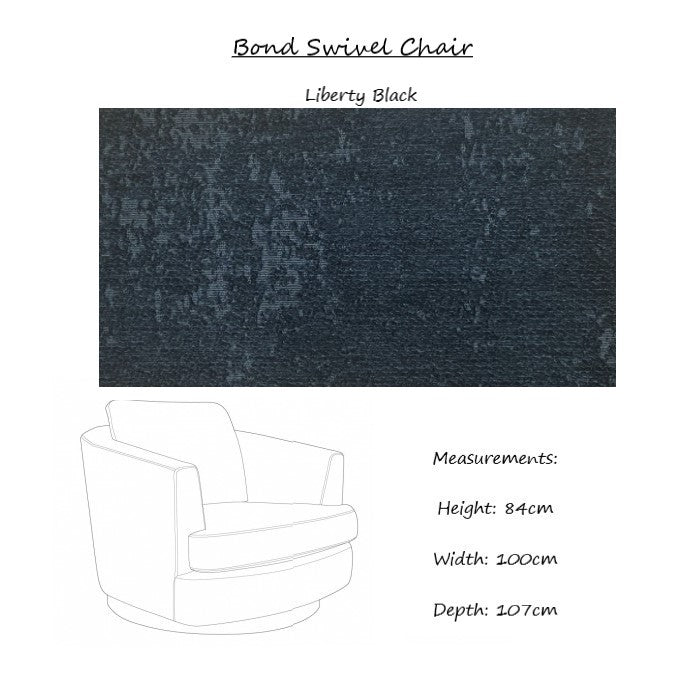 Bond Liberty Fabric Swivel Chair - Chrome Or Gold Base - The Furniture Mega Store 