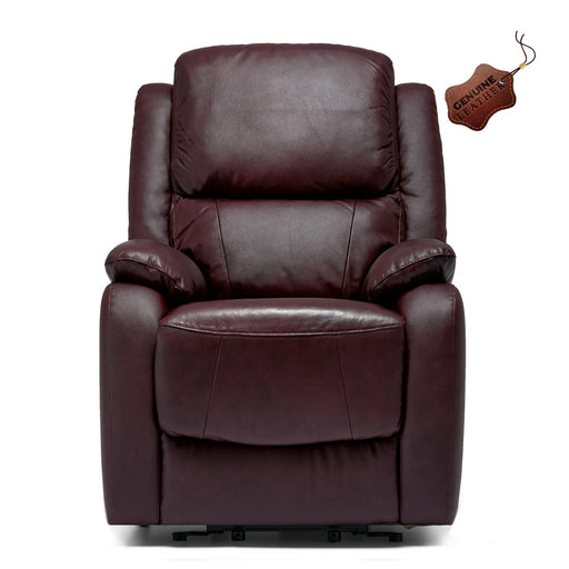 Penrith Leather Dual Motor Lift and Rise Chair - Burgundy - The Furniture Mega Store
