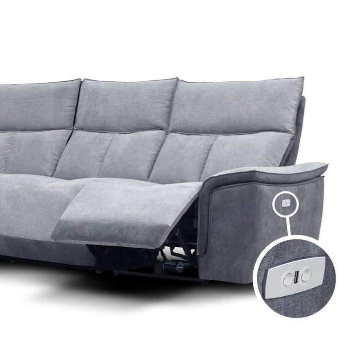 Priestley Modular Fabric Power With USB Charging Ports Recliner Sofa Collection - Various Options - The Furniture Mega Store 