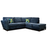 Canterbury Fabric Corner Chaise End Sofa - Choice Of Fabrics - The Furniture Mega Store 