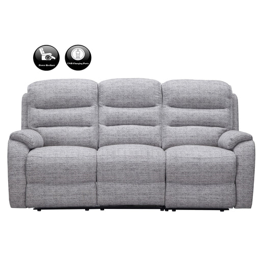 Finsbury Fabric Power Recliner Sofa & Armchair Collection - Intergrated USB Charging Ports - The Furniture Mega Store 