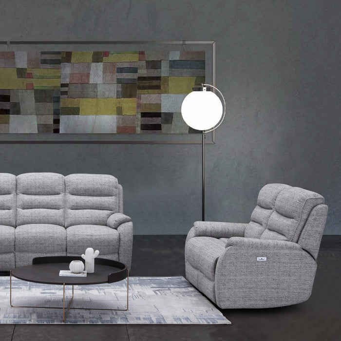Finsbury Fabric Power Recliner + Intergrated USB Charging Ports 3 & 2 Seater Sofa Set - The Furniture Mega Store 