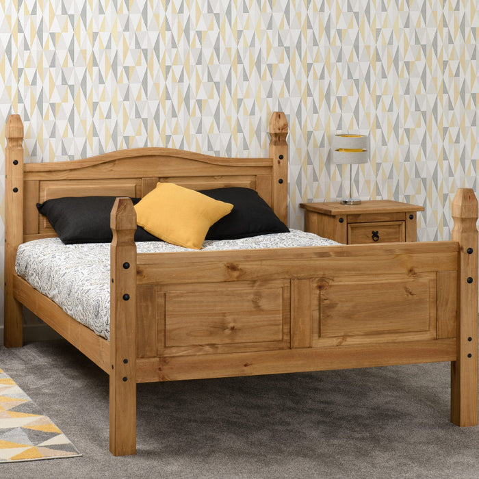 Corona 4ft 6 High Foot End Pine Bed - The Furniture Mega Store 