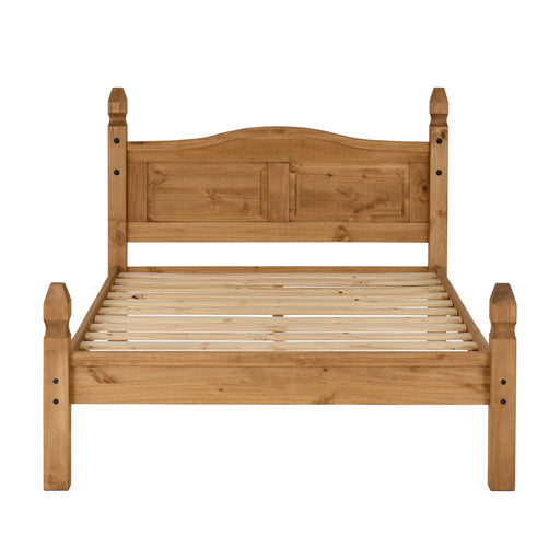 Corona 4'6" Bed Low Foot End in Distressed Waxed Pine - The Furniture Mega Store 