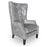 Crinkle Silver Throne Winged Fabric Accent Chair - Choice Of Legs - The Furniture Mega Store 