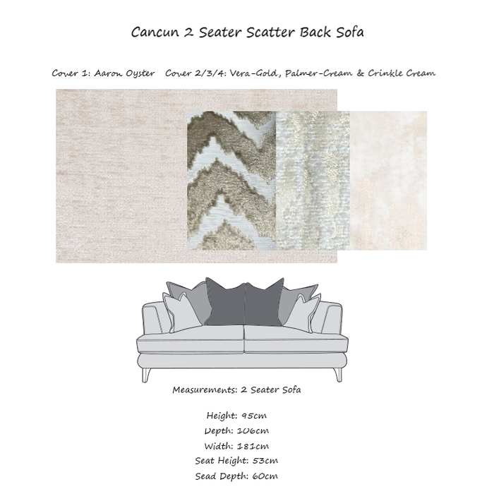 Cancun Fabric Sofa Collection - Scatter or Standard Back & Choice Of Fabrics - The Furniture Mega Store 