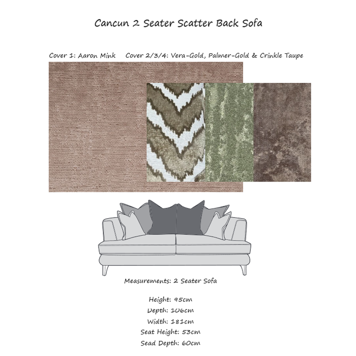 Cancun Fabric Sofa Collection - Scatter or Standard Back & Choice Of Fabrics - The Furniture Mega Store 