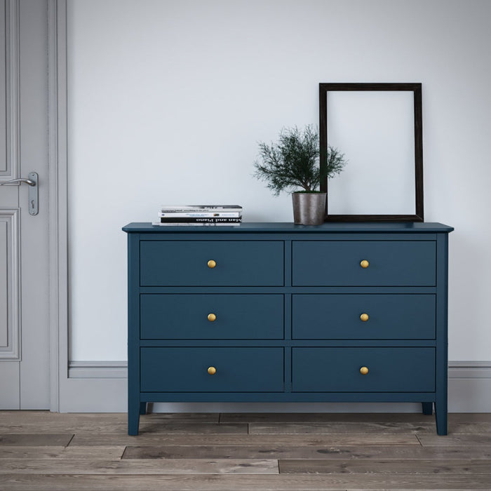 Berkshire Wide Chest Of 6 Drawers - The Furniture Mega Store 