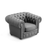 Victoria Italian Leather Chesterfield Armchair - Choice Of Leathers - The Furniture Mega Store 