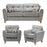 Chloe Fabric 3 + 1 + 1 Sofa & Armchair Set - Grey - The Furniture Mega Store 