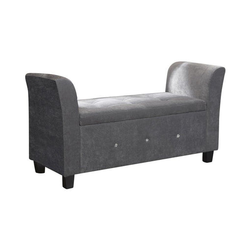 Vera Upholstered Window Seat / Bench - Grey - The Furniture Mega Store 