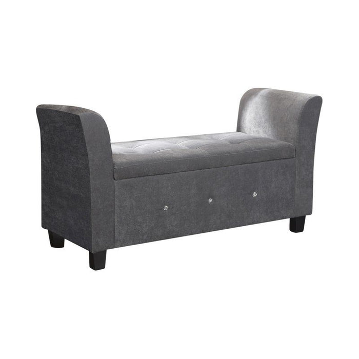 Vera Upholstered Window Seat / Bench - Grey - The Furniture Mega Store 