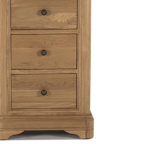 Chambery Natural Oak 5 Drawer Tallboy - The Furniture Mega Store 