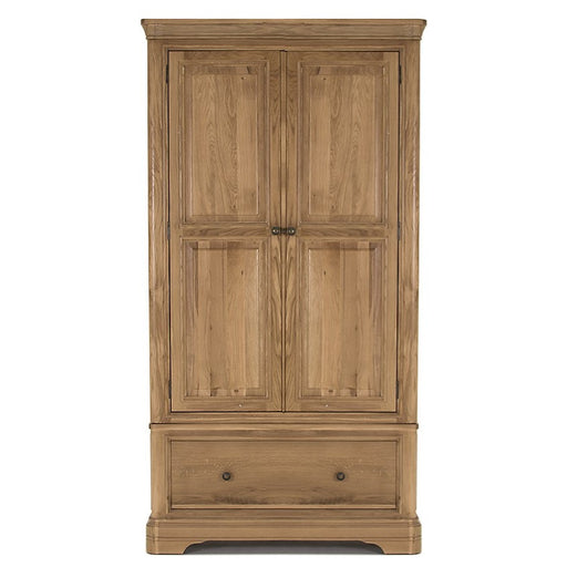Chambery Natural Oak 2 Door 1 Drawer Wardrobe - The Furniture Mega Store 