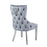 Victoria Grey Velvet & Chrome Leg - Lion Knocker Back Dining Chairs - Set Of 2 - The Furniture Mega Store 