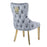 Victoria Grey Velvet & Gold Leg Lion Knocker Back Dining Chairs - Set Of 2 - The Furniture Mega Store 