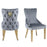 Victoria Grey Velvet & Gold Leg Lion Knocker Back Dining Chairs - Set Of 2 - The Furniture Mega Store 
