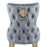 Victoria Grey Velvet & Gold Leg Lion Knocker Back Dining Chairs - Set Of 2 - The Furniture Mega Store 