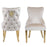 Victoria Cream Velvet & Gold Leg Lion Knocker Back Dining Chairs - Set Of 2 - The Furniture Mega Store 