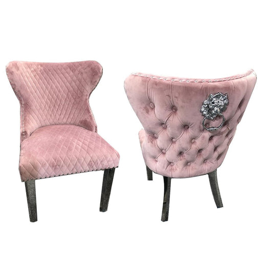 Valentino Lion Head Deep Tufted Velvet Dining Chairs - Set Of 2 - Choice Of Colours - The Furniture Mega Store 