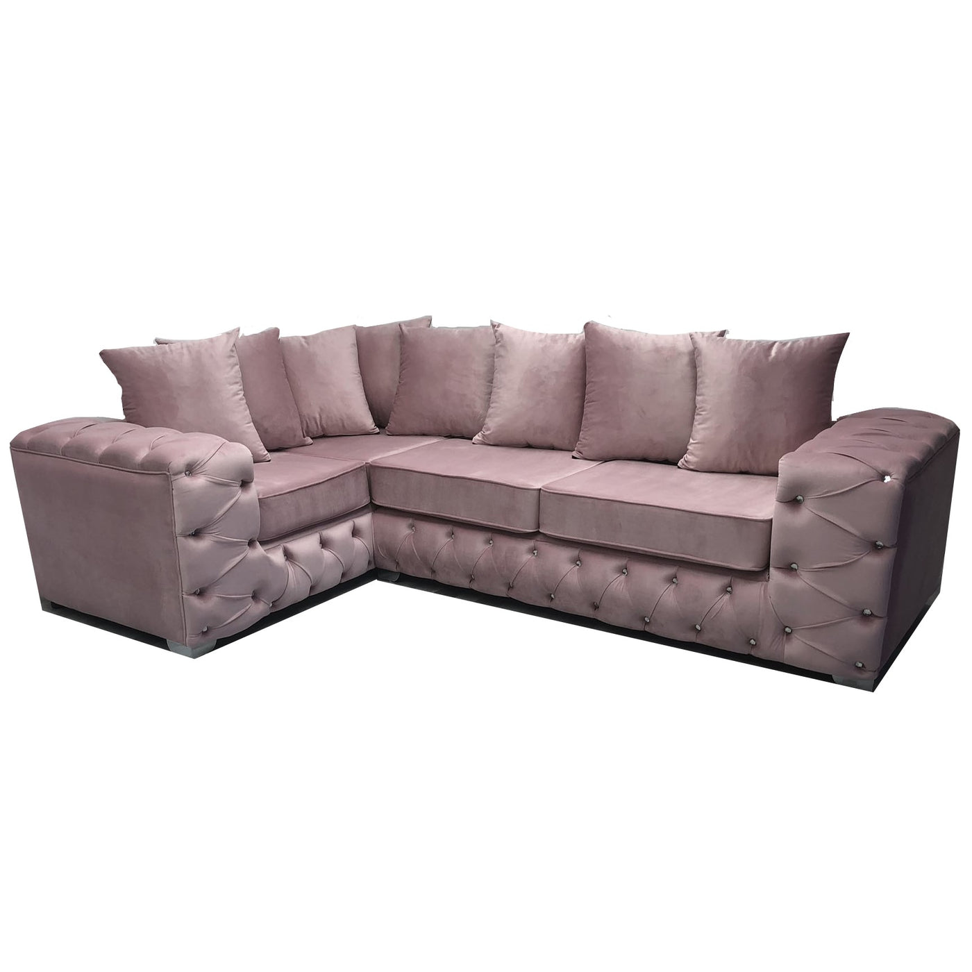 Deluxe Corner Velvet L Shaped Sofa Choice Of Colours The Furniture