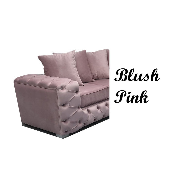 Deluxe Velvet Corner Sofa – Choice Of Colours - The Furniture Mega Store 