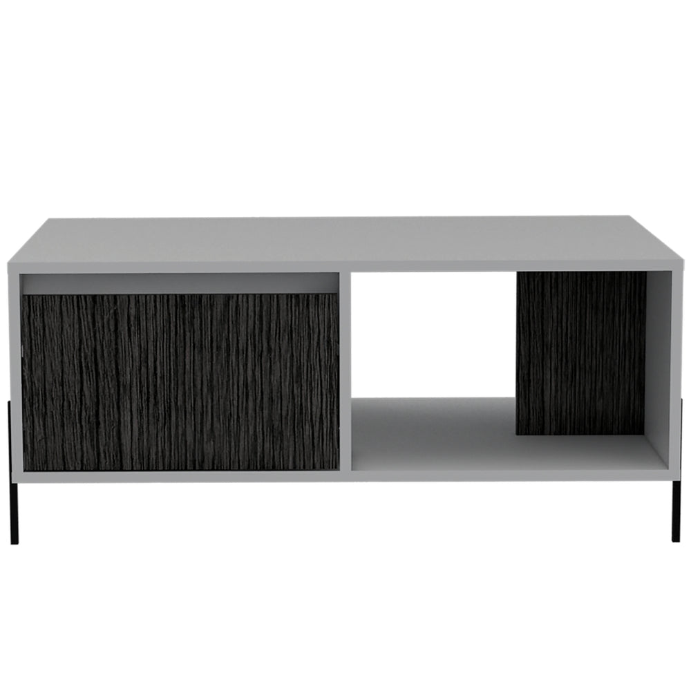Detroit White & Carbon Grey Oak Woodgrain Coffee Table - The Furniture Mega Store 