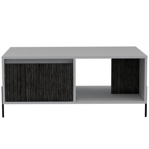 Detroit White & Carbon Grey Oak Woodgrain Coffee Table - The Furniture Mega Store 