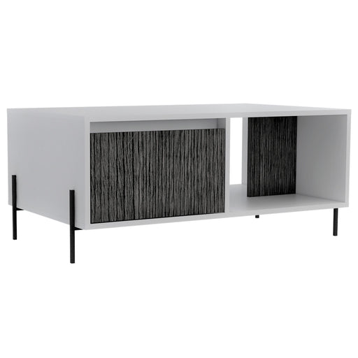 Detroit White & Carbon Grey Oak Woodgrain Coffee Table - The Furniture Mega Store 