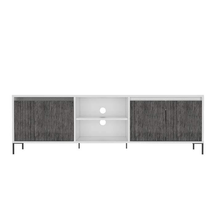 Detroit White & Carbon Grey Oak Woodgrain Large Tv Unit - The Furniture Mega Store 