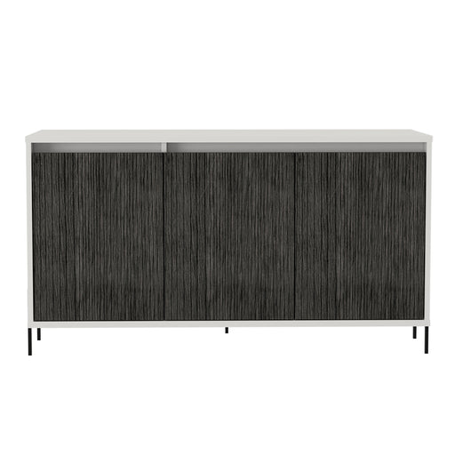 Detroit White & Carbon Grey Oak Woodgrain Medium Sideboard - The Furniture Mega Store 