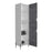 Detroit White & Carbon Grey Oak Woodgrain Tall Storage Cabinet - The Furniture Mega Store 