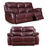Dallas Burgundy Leather Manual Recliner 3 Seater & 2 Seater Sofa Set - The Furniture Mega Store 