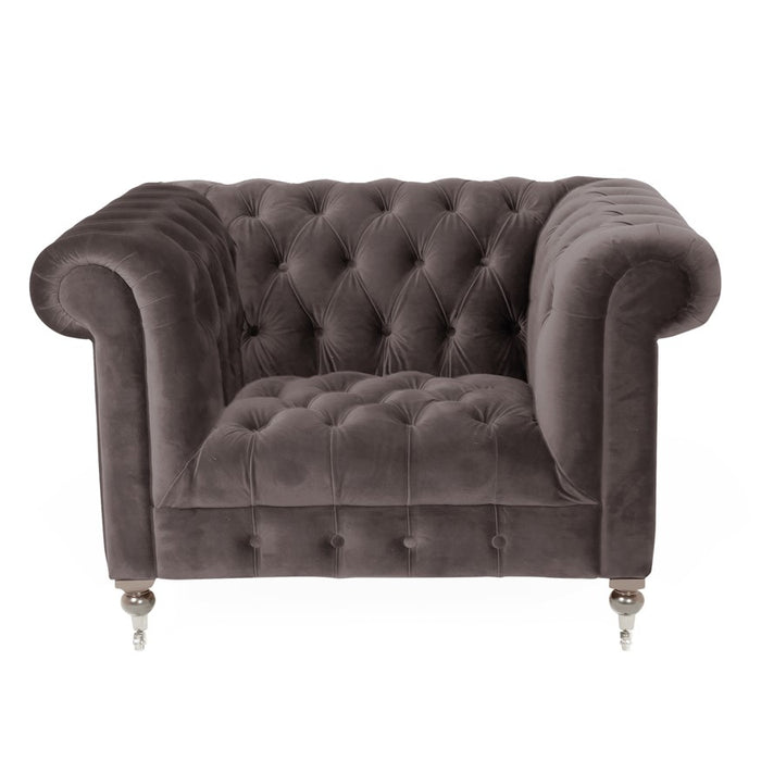 Buxton Velvet Chesterfield Armchair - Various Options - The Furniture Mega Store 