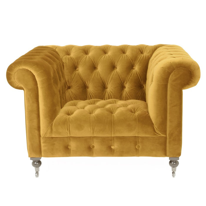 Buxton Velvet Chesterfield Armchair - Various Options - The Furniture Mega Store 