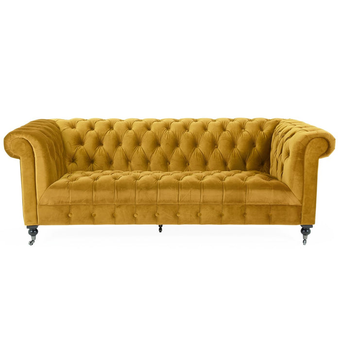 Darby Velvet Chesterfield Sofa, Chair & Ottoman Collection - Various Options - The Furniture Mega Store 