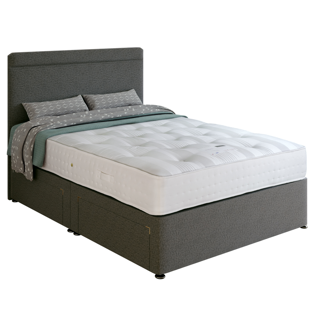 Emperor Luxury 2000 Divan Bed Set - Base + Mattress + Headboard - The Furniture Mega Store 