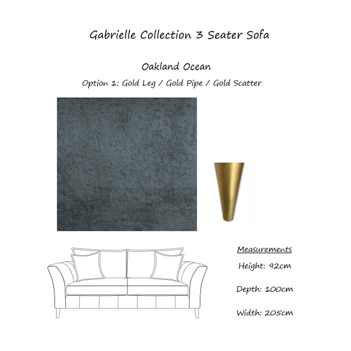 Gabrielle Fabric Sofa & Chair Collection - Choice Of Sizes & Fabrics - The Furniture Mega Store 
