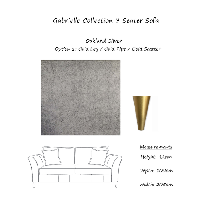 Gabrielle Fabric Sofa & Chair Collection - Choice Of Sizes & Fabrics - The Furniture Mega Store 