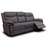 Foster Dark Grey Fabric Manual Recliner Sofa & x2 Armchairs Set - The Furniture Mega Store 