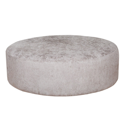 Flair Round Accent Footstool - Coco Truffle Fabric - The Furniture Mega Store 