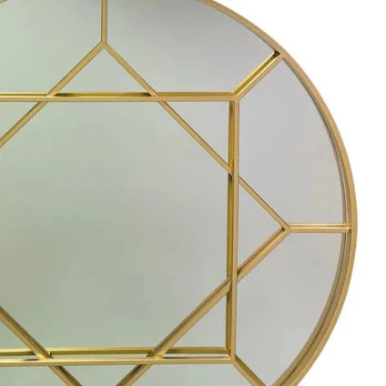 Round Gold Wall Mirror - 80cm - The Furniture Mega Store 