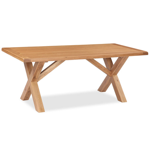 Sailsbury Solid Oak Cross Leg Dining Table - 190cm - The Furniture Mega Store 