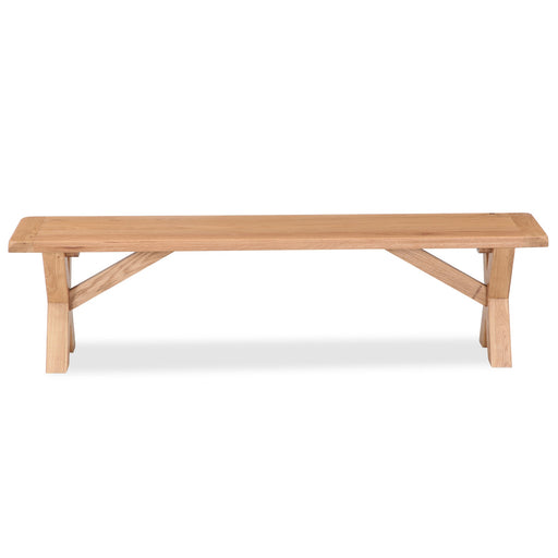 Sailsbury Solid Oak Cross Leg Dining Bench - 175cm - The Furniture Mega Store 
