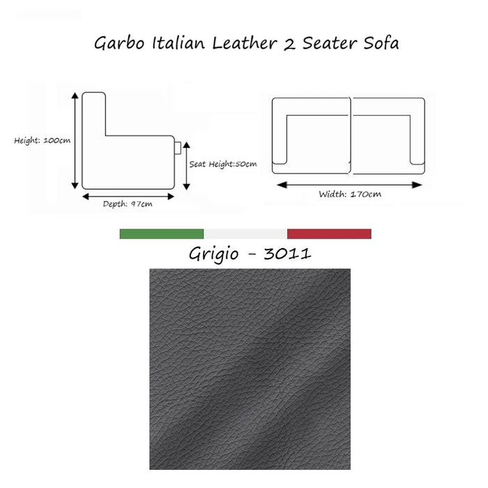 Garbo Luxury Italian Leather Sofa Collection - Various Options - The Furniture Mega Store 